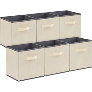 New Collapsible Fabric Storage Cubes Bins Set 11 Inch, Foldable Cubby